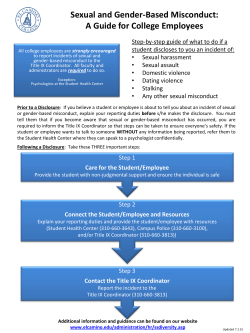 Sexual Misconduct: A Guide for Faculty and Staff