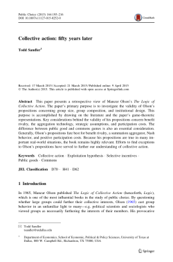 Collective action: fifty years later | SpringerLink