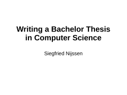 Writing a Bachelor Thesis in Computer Science