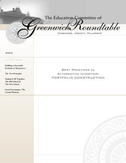 Best Practices in Alternative Investing: Portfolio Construction