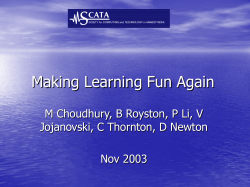 Making Learning Fun Again