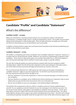 Candidate &ldquo;Profile&rdquo; and Candidate &ldquo;Statement&rdquo; What`s the di erence?