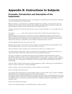 Appendix B: Instructions to Subjects