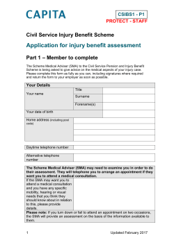 Application for injury benefit assessment