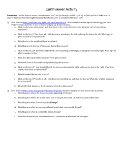 Earthviewer Activity and Plate Tectonics Sheet