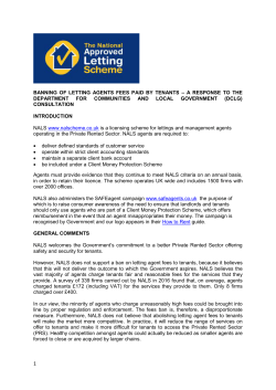banning of letting agents fees paid by tenants