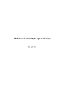 Mathematical Modelling for Systems Biology