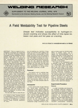 A Field Weldability Test for Pipeline Steels