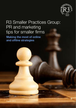 R3 Smaller Practices Group: PR and marketing tips for smaller firms