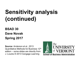 Changes in RHS constraint coefficients