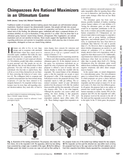 Chimpanzees Are Rational Maximizers in an Ultimatum Game