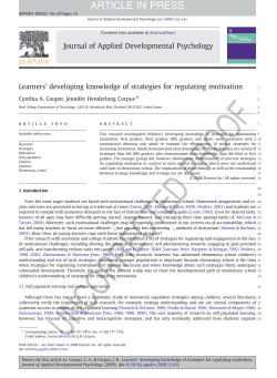 Learners` developing knowledge of strategies for