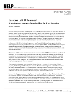 Lessons Left Unlearned: Unemployment Insurance Financing After