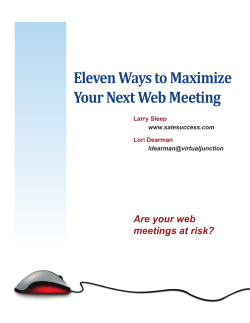 Eleven Ways to Maximize Your Next Web Meeting