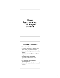 Linear Programming: The Simplex Method