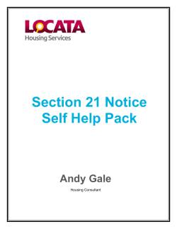 Section 21 Notice Self Help Pack [Name of Council] Housing