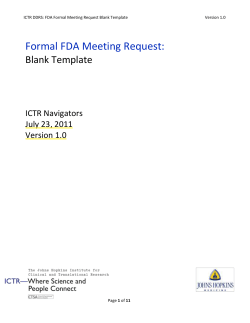 FDA Formal Meeting Template ver. 1.0