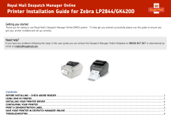the installation guide for Zebra LP2844
