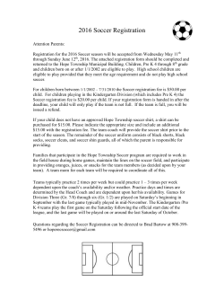 2016 Soccer Registration Instructions