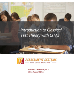 Introduction to Classical Test Theory with CITAS