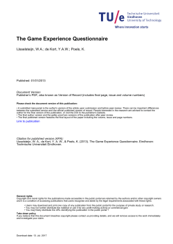 The Game Experience Questionnaire - Pure