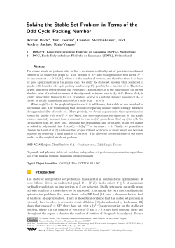 Solving the Stable Set Problem in Terms of the Odd Cycle