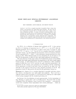 SOME VIRTUALLY SPECIAL HYPERBOLIC 3