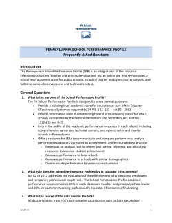 PENNSYLVANIA SCHOOL PERFORMANCE PROFILE Frequently
