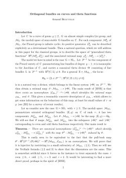Orthogonal bundles on curves and theta functions Arnaud