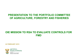 2014 OIE MISSION PROGRESS