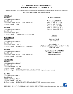 Summer Intensives Level 2-6 - Elizabeth`s Dance Dimensions