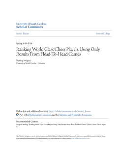 Ranking World Class Chess Players Using Only Results From Head