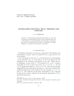 GENERALIZED PRINCIPAL IDEAL THEOREM FOR MODULES 1