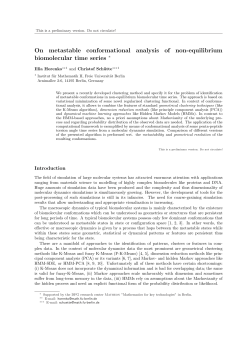 On metastable conformational analysis of non