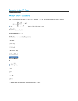 (b) Identify all horizontal asymptotes of f. Justify your answer.