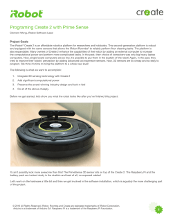 Programing Create 2 with Prime Sense