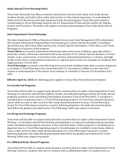 Study Abroad Travel Warning Policy Texas State University