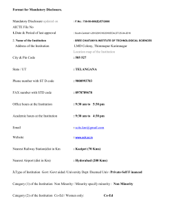 Mandatory Disclosure - Sree Chaitanya Institute of Technological