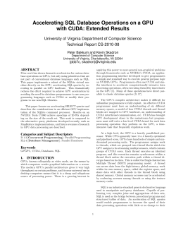 Accelerating SQL Database Operations on a GPU with