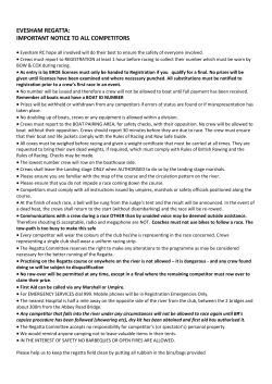 important notice to all competitors