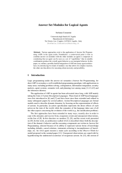 Answer Set Modules for Logical Agents