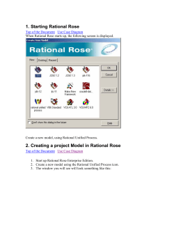 1. Starting Rational Rose 2. Creating a project Model in Rational Rose