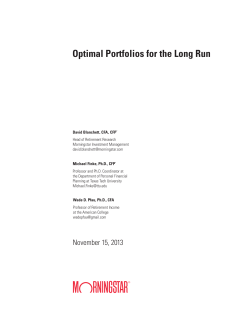 Optimal Portfolios for the Long Run