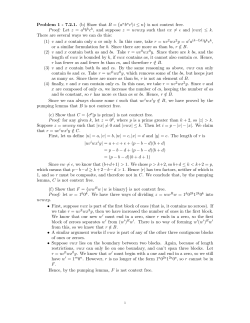 Problem 1 - 7.2.1. (b) Show that B = {a nbnci|i ≤ n} is not context