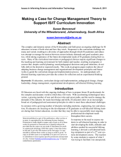 Making a Case for Change Management Theory to Support IS/IT