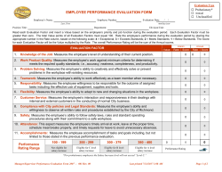Title: PERFORMANCE EVALUATION SYSTEM