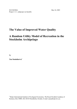 The Value of Improved Water Quality A Random Utility Model of