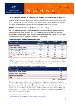 2014 sample stocktake of international student accommodation in