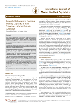 Juvenile Delinquent`s Decision Making Capacity in Risk Situations