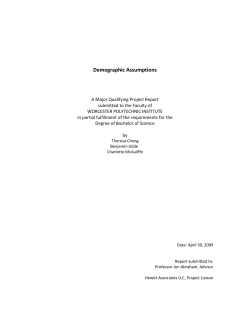 Demographic Assumptions - Worcester Polytechnic Institute